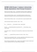  SCMH 1010 Exam 1 Auburn University Study Questions And Actual Answers.