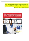 Test Bank for Pharmacotherapeutics for Advanced Practice Nurse Prescribers 5th Edition by Woo Robinson