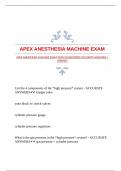 APEX ANESTHESIA MACHINE EXAM WITH GUARANTEED ACCURATE ANSWERS |VERIFIED