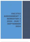 FAC3703 Assignment 1 (COMPLETE ANSWERS) Semester 2 2024 - DUE 7 September 2024 ; 100% TRUSTED Complete, trusted solutions and explanations. 