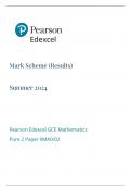 Edexcel A-Level Pure Mathematics Paper 1 and 2 Mark Schemes 2024