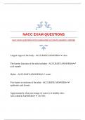 NACC EXAM QUESTIONS WITH GUARANTEED ACCURATE ANSWERS |VERIFIED