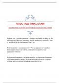 NACC PSW FINAL EXAM WITH GUARANTEED ACCURATE ANSWERS |VERIFIED