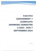 FAC3703 Assignment 1 (COMPLETE ANSWERS) Semester 2 2024 - DUE 7 September 2024 ; 100% TRUSTED Complete, trusted solutions and explanations.