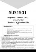 SUS1501 Assignment 5 (ANSWERS) Semester 2 2024 - DISTINCTION GUARANTEED