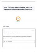 (HRM 2110) D351 Pre-Assessment Questions and Answers for Human Resource Management 2024/2025 - Accurate WGU Exam