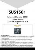 SUS1501 Assignment 6 (ANSWERS) Semester 2 2024 - DISTINCTION GUARANTEED