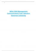 WGU C204 (Management  Communication) Task 2 Western  Governors University