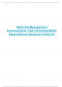 WGU C204 (Management  Communication) Task 1 (Portfolio) BKM3  Passed Western Governors University