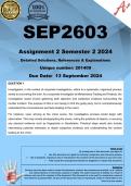 SEP2603 Assignment 2 (COMPLETE ANSWERS) Semester 2 2024 - DUE 13 September 2024