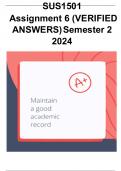 SUS1501 Assignment 6 (VERIFIED ANSWERS) Semester 2 2024 - DUE 27  September 2024