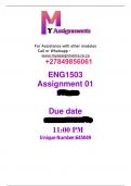 ENG1503 Assignment 1 Semester 2 year 2024 