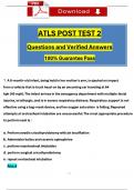 ATLS 10th edition Post Test 2 Actual Questions with Verified Answers (2024 / 2025), 100% Guarantee Score Pass