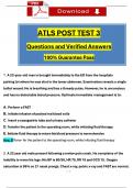 ATLS 10th edition Post Test 3 Actual Questions with Verified Answers (2024 / 2025), 100% Guarantee Score Pass