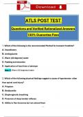 ATLS 10th Edition Post Test Actual Questions with Verified Answers (2024 / 2025), 100% Guarantee Score Pass