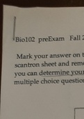 BIO 102 (Principles of Biology II) Pre Exam and Exam 1, "Evolution and Life Cycles"