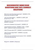 BIOCHEMISTRY NBME EXAM  QUESTIONS AND 100% CORRECT  SOLUTIONS 