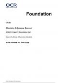 ocr gcse foundation chemistry a gateway science j248 01 paper 1 foundation tier mark scheme for june 2024