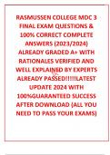 RASMUSSEN COLLEGE MDC 3 FINAL EXAM QUESTIONS & 100% CORRECT COMPLETE  ANSWERS (2023/2024) ALREADY GRADED A+ WITH RATIONALES VERIFIED AND WELL EXPLAINED BY EXPERTS ALREADY PASSED!!!!!LATEST UPDATE 2024 WITH 100%GUARANTEED SUCCESS AFTER DOWNLOAD (ALL YOU NE