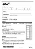 AQA A LEVEL COMPUTER SCIENCE PAPER 2 QUESTION PAPER JUNE 2024 (7517-2)