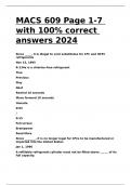 MACS 609 Page 1-7 with 100- correct answers 2024.