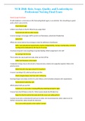 NUR2868 / NUR 2868: Role, Scope, Quality, and Leadership in Professional Nursing Final Exam Review(Latest 2021/2022) Rasmussen College.