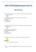 NUR 2755 Multidimensional Care IV MDC IV Exam 2 STUDY GUIDE