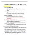 NSG 207 -Pediatrics Exam 2 Study Guide.