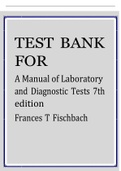 TEST BANK FOR A Manual of Laboratory and Diagnostic Tests 7th edition Frances T Fischbach