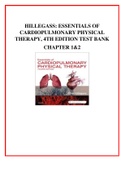 HILLEGASS: ESSENTIALS OF CARDIOPULMONARY PHYSICAL THERAPY, 4TH EDITION TEST BANK CHAPTER 1&2