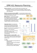 Operations management summary H11 Resource planning