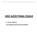 SOUTH UNIVERSITY: NSG6420 WEEK 1 TO 9 QUIZ, NSG6420 FINAL EXAM (2 VERSIONS), NSG6420 MIDTERM EXAM (2 VERSIONS), NSG6420 FINAL AND MIDTERM EXAM STUDY GUIDE & NSG6420 QUESTION BANK (NEWEST, 2021): |100% VERIFIED AND CORRECT ANSWERS|