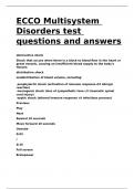 ECCO Multisystem Disorders test questions and answers