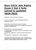 Nurs 5315: Adv Patho Exam 2 Set 2 fully solved & updated 2024-2025