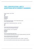 TEFL ONLINE TRAINING UNIT 5 QUESTIONS WITH CORRECT ANSWERS