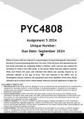 PYC4808 Assignment 5 (ANSWERS) 2024 - DISTINCTION GUARANTEED