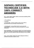 SOPHOS CERTIFIED TECHNICIAN 3.0 WITH 100% CORRECT ANSWERS