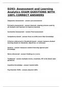 D293- Assessment and Learning Analytics EXAM QUESTIONS WITH 100% CORRECT ANSWERS