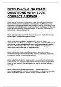 D293 Pre-Test OA EXAM QUESTIONS WITH 100- CORRECT ANSWER