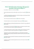 WGU C954 Information Technology Management Questions And Answers Rated A+