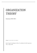 Organization Theory - Summary Book Chapters