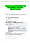 NCLEX-RN EXAM PACK SET 7 (75 QUESTIONS & ANSWERS UPDATED 2024)