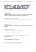 CATEGORY 1B INSECT MANAGEMENT IOWA PESTICIDE QUESTIONS AND ANSWERS WITH SOLUTIONS 2024