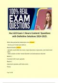 Nur 622 Exam 1 Neuro Content/ Questions with Definitive Solutions 2024-2025. Terms like:   When does peripartum depression occur Answer:  - Starts up to 4-week post delivery Bipolar Disorder Answer: - Episodic mood shifts into mania, major depression, hyp