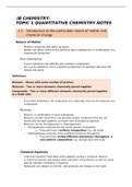 IB CHEMISTRY - Topic 1 Quantitative Chemistry Notes