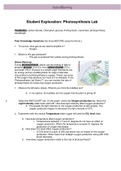 Student Exploration: Photosynthesis Lab GIZMO 2022