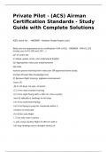 Private Pilot - (ACS) Airman Certification Standards - Study Guide with Complete Solutions