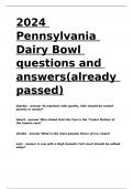 2024 Pennsylvania Dairy Bowl questions and answers(already passed)