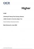 ocr Higher GCSE  Chemisty B Twenty First Century Science J258/03: Breadth in Chemistry (Higher Tier)  Mark Scheme for June 2024