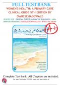 Test Bank For Women's Health: A Primary Care Clinical Guide 5th Edition By Diane Schadewald; Ursula A. Pritham; Ellis Quinn Youngkin|9780135458624| All Chapters 1-26| LATEST